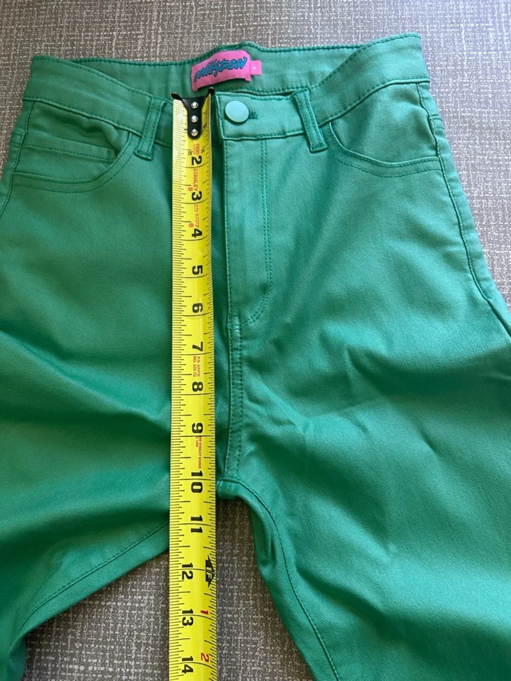 Edikted Green Waxy Coated High Waist Extreme Flare Pants Size S